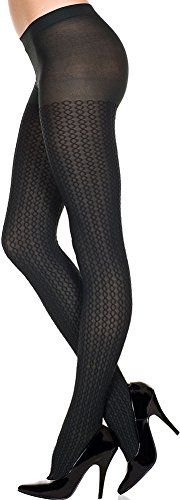 Image of ToBeInStyle Women's Argyle Checkered Diamond Rhombus Net Opaque Sheer Tights Pantyhose