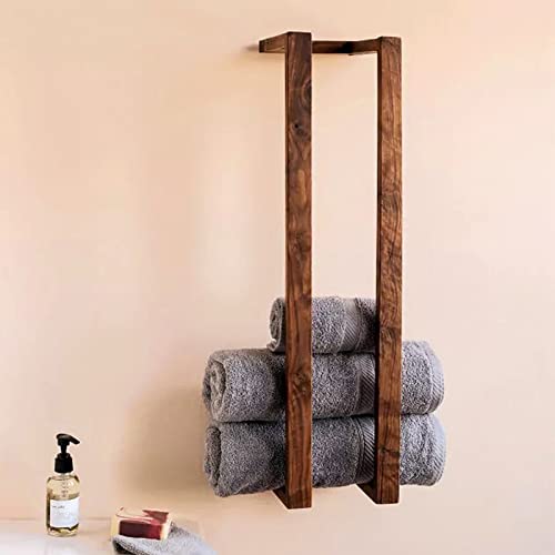 28'' Blanket Wall Rack, Solid Acacia Wood, Handmade Blanket Holder For Room Wall Mounted, Floating Blanket Storage & Display, Wall Decor For Home And Bedroom Organizer #TOP4