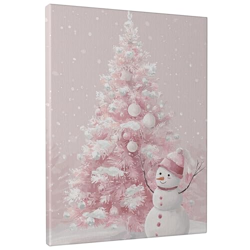 Toile murale de Noël avec bonhomme de neige mignon pour raviver la féerie