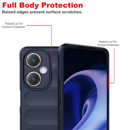 Image of amazon basics Mobile Cover for Vivo Y27 4G | Full Camera Protection | Liquid Silicon Case | Flexible Bumper Case for Vivo Y27 4G (Dark Blue)