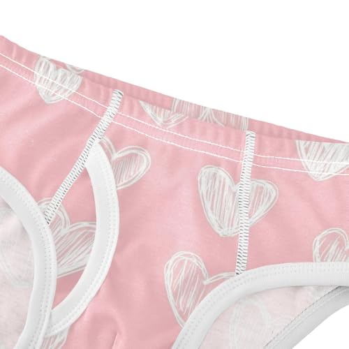 Wusikd Hearts White Boys' Underwear Cotton Boys Briefs Soft Toddler Underwear 2T4