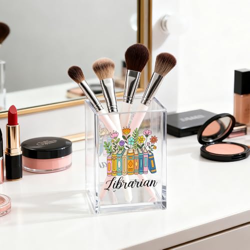 Image of Librarian Acrylic Pen Holder Book Mark Holder Library Accessories