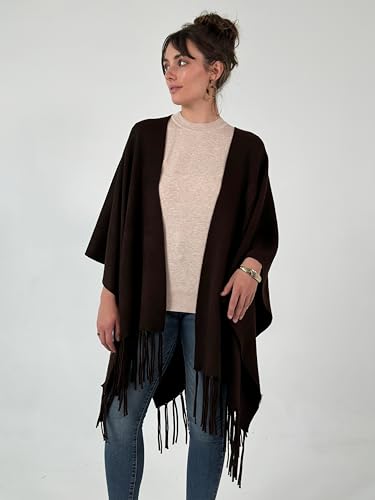 CATCHY & CRAFTY Women's Shawl Wrap Poncho Ruana Cardigan Stylish Cape for Women Open Front Sweater Blanket Holiday Gifts2