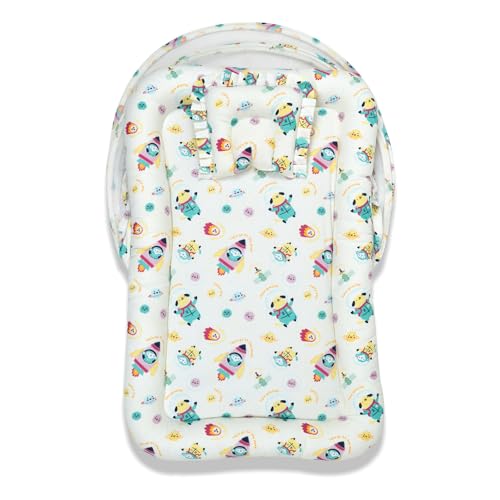Image of TIDY SLEEP Baby Bed with Mosquito Net, Baby Mattress for New Born, 0M+, Baby Mosquito Protection Bed, Size: 90cm x 65cm x 10cm Mouse