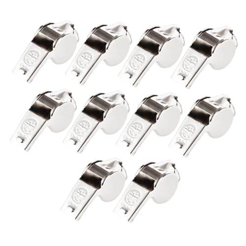 BESPORTBLE 10 silbatos metálicos para supervivencia y entrenamiento miniatura 1