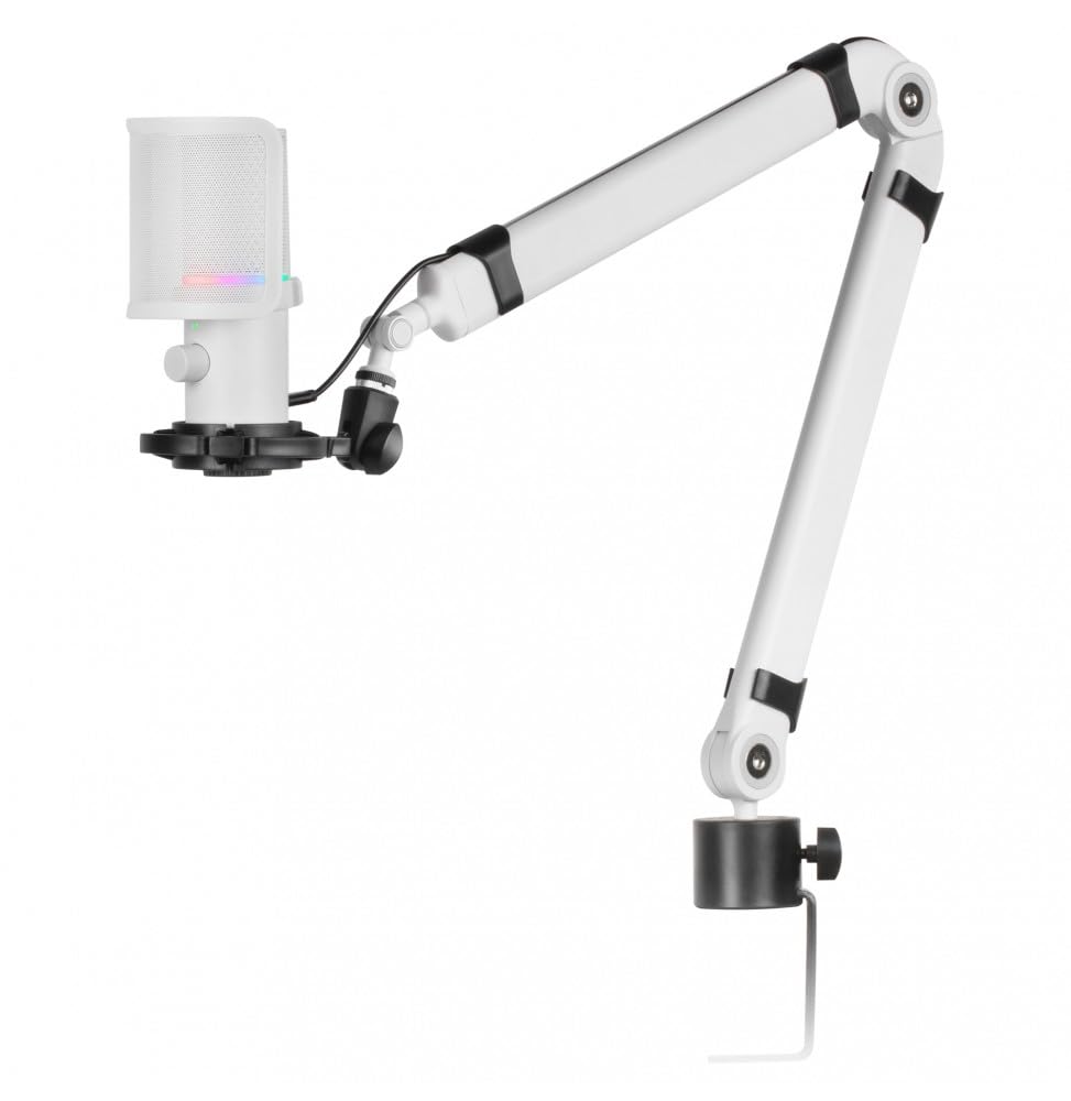 Mars Gaming MMIC-XT, Professionelles High Definition 192Khz 24-bit Studiomikrofon, Kugelarm, Anti Shock Mount, Pop Filter Metallgitter, Schwarz