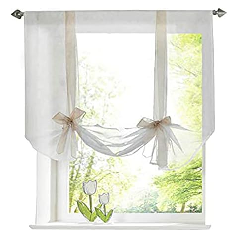 SIMPVALE Light Brown Sheer Roman Blind Cover