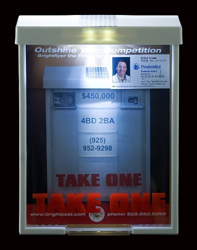 White Solar Brochure Box Brightflyer Brochure Holder Flyer Box Outdoor Realtor Style Info Box Real Estate Marketing