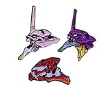 OYSTERBOY 3Pcs Premium Quality Enamel Zinc Alloy Brooches Pin Neon Genesis Evangelion EVA-01 for SchoolBags Backpacks Shirts Hoodies Jeans Jackets Clothing Gifts