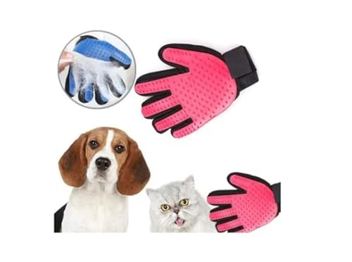 Luva Escova Pet Magnético Tira Remove Pelos Cães Gatos vermelho