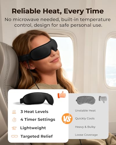 Heated Eye Mask for Dry Eyes: Stable Warm Compress for Tired Eyes, Stye & Blepharitis Relief – with Temperature & Timer Control, USB-Powered, Snug-Fit Design – Ideal for Sleep, Office & Travel - Thumbnail 5