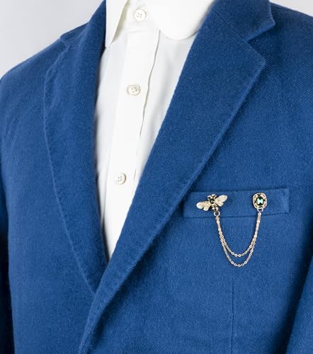 Broche de abeja Knighthood de lujo con cadenas doradas y gema esmeralda 3