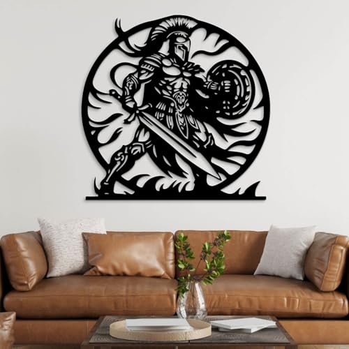 Décoration murale métal combat guerrier grec pour mur vide - 6