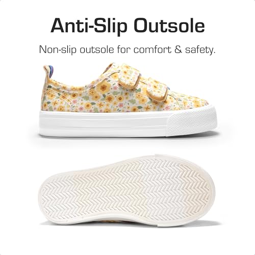 DREAM PAIRS Kid Toddler Sneakers Boys Girls Canvas with Cartoon Dual Hook and Loops for School Walking3