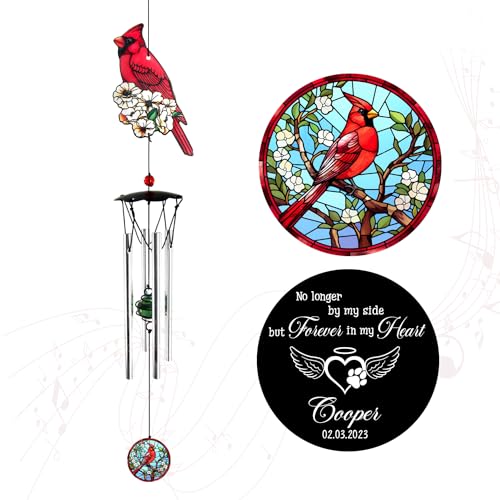 Image of ASTARIN Personalized Wind Chimes Outdoor, Large Customized Wind Chimes for Outside Tuned Relaxing Soothing Low Bass,Memorial Windchimes Sympathy for The Loss of a Loved One