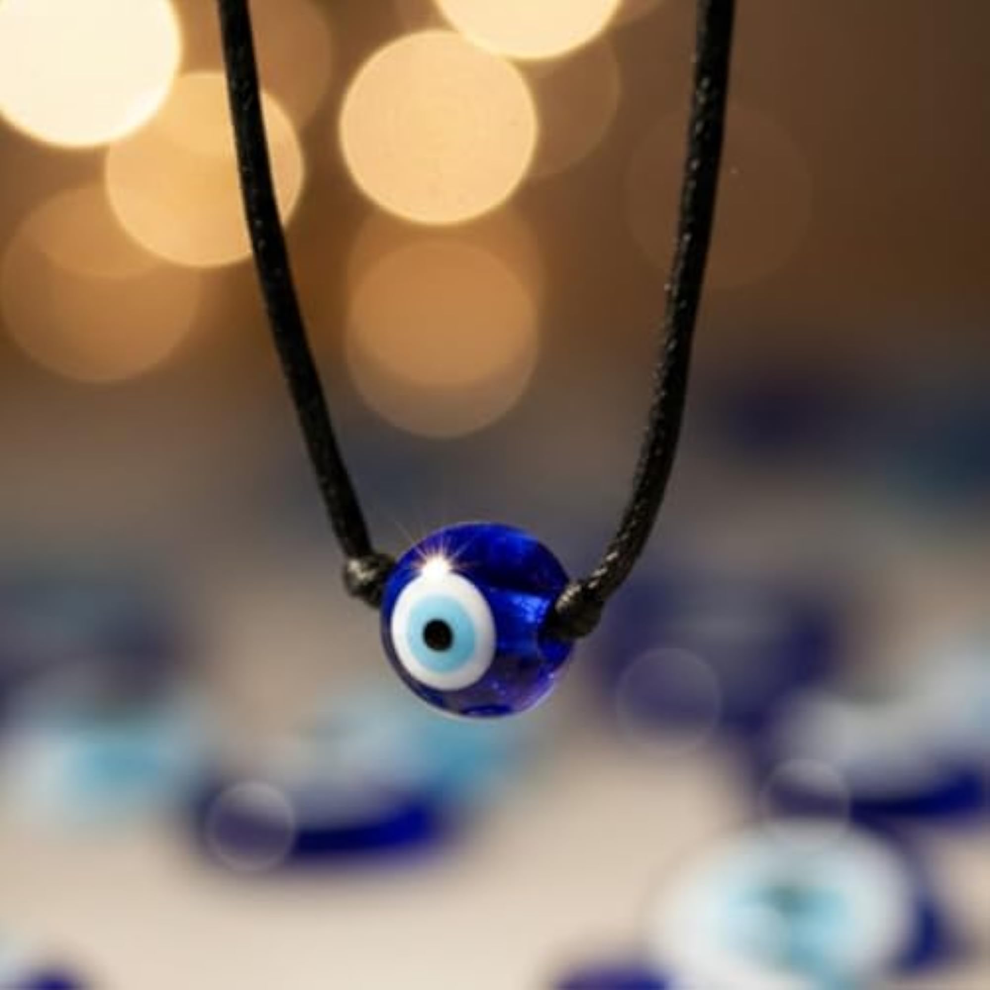 Trendy Evil Eye Pendant Necklace with Black Thread, Unisex Gift