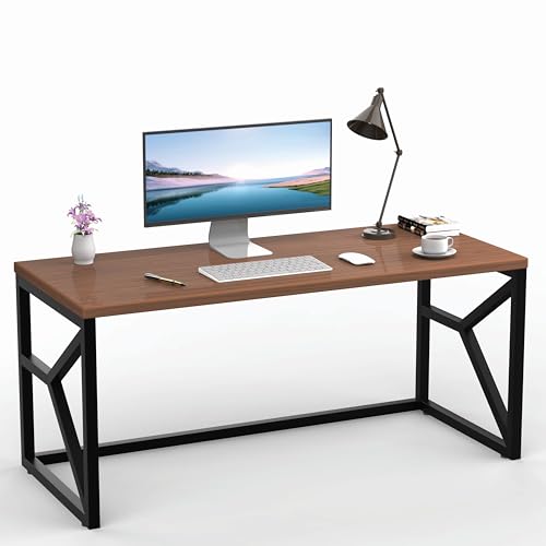 Image of Honey Touch Duke Metal & Wood Workstation Desk | 1200mm x 600mm Top Size | 122 x 61 x 73 cm (L x W x H) | Modern Computer Table for Home Office & Work from Home | Heavy Duty Study Desk