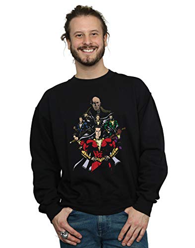 Absolute Cult DC Comics Men's Shazam Team Up Sweatshirt Black Small