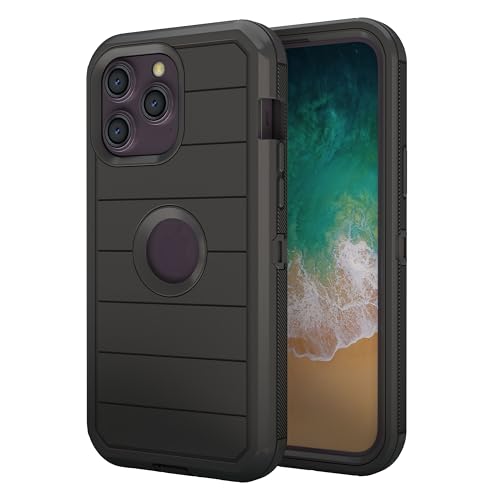 Image of Pirum Protective Back Case Compatible for Apple iPhone 14 Pro MAX Cover PC + TPU Full Body Shockproof Drop Protection - Black