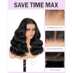 6x5 Ready to Go Closure Wig Human Hair 12A Salon-Quality Glueless Wigs Human Hair Pre Plucked Pre Cut Loose Body Wave Wig Human Hair 220% Density Bleached Tiny Knots 16 Inch - Image 4