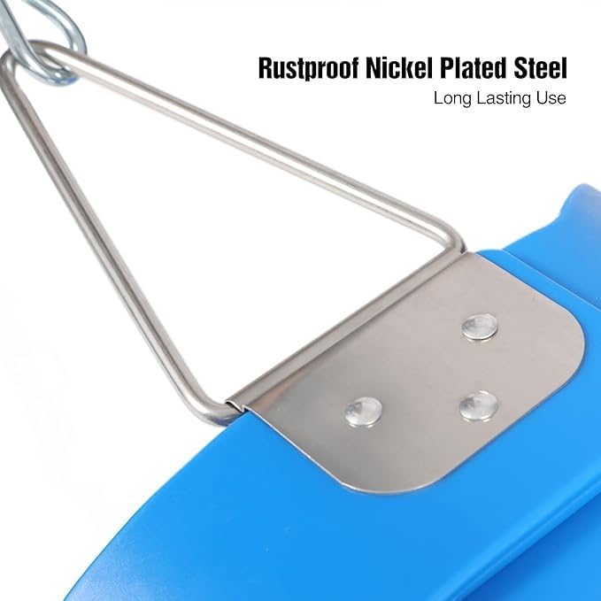 Image of Heavy-Duty High Back Full Bucket Toddler Swing Seat with 60 inch Coated Swing Chains and Carabiners for Easy Install Fully Assembled (Blue)