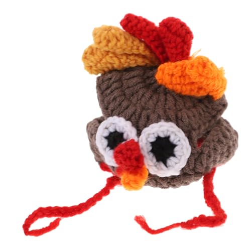 Cabilock 1pc Handmade Pet Knitted Turkey Hat for Dogs and Cats Soft Woolen Yarn Photo Prop for Thanksgiving Christmas Birthdays and Special Occasions