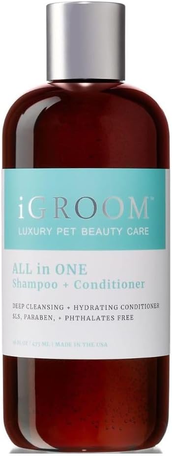 All-in-One Dog Shampoo + Conditioner, Luxury Pet Beauty Care, Deep Clean All Coat Types, Hydrate and Condition Coat, Made in the USA, 16 oz