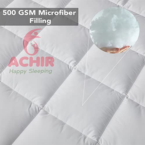 Image of ACHIR 500 GSM Super Soft Polyester Microfiber Mattress Topper /Padding for Soft and Comfortable Sleep - White, (Small Size, 36 inchX72 inchInch, 3Ft x 6Ft)