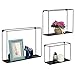 Modern Metal Wire Frame Shadow Boxes, Decorative Wire Cube Floating Shelves, Set of 3, Black