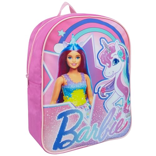 Barbie School Backpack | Unicorn Backpack | Girls Backpacks | Kindergarten Rucksack For Girls | One Size Pink - Main Image