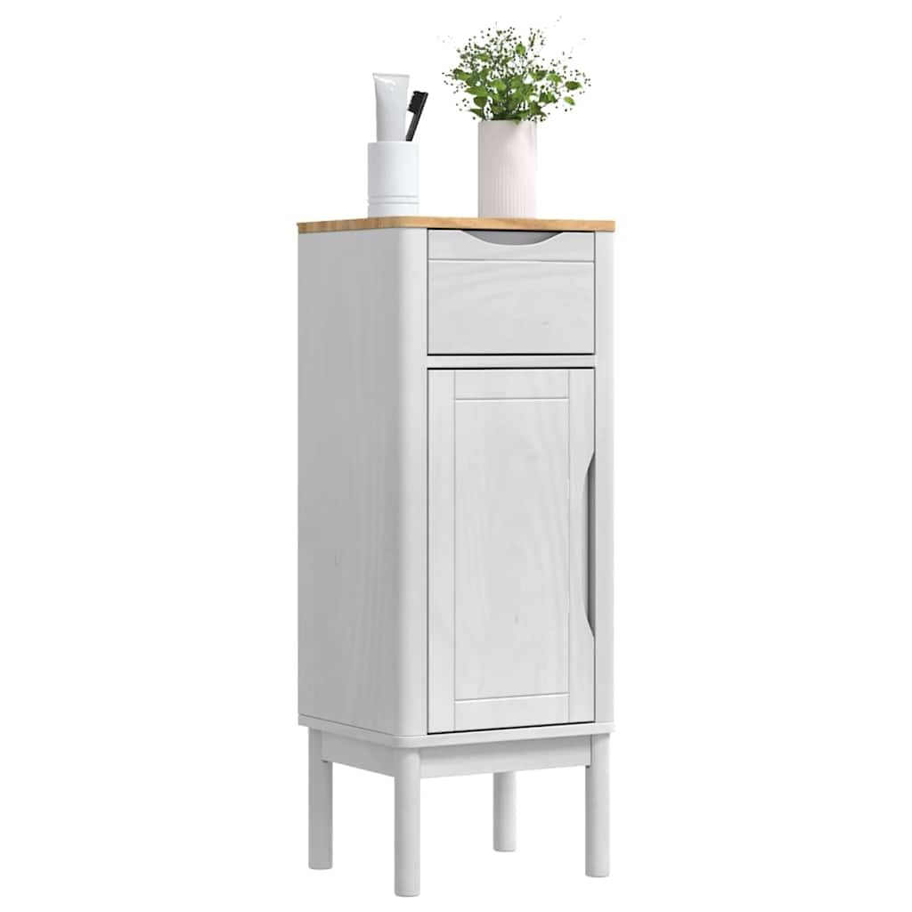 vidaXL Armoire de Salle de Bain avec Porte Floro Blanc 35 x 30 x 90 cm
