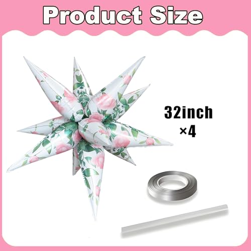 Image of 4pcs Flower Balloons Daisy Balloons for Flower Party Decorations Alice Theme Party Decor Fairy Birthday Party Spring Summer Decor Groovy Retro Party Supplies