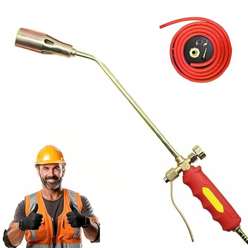 TUPOSTAR Nuevo Kit De Quemador De Maleza con Soplete De Propano, Lanzallamas De Alta Resistencia con Gatillo Turbo Y Manguera, para Desmalezar, Asfalto De Techos,35mm,Single Switch