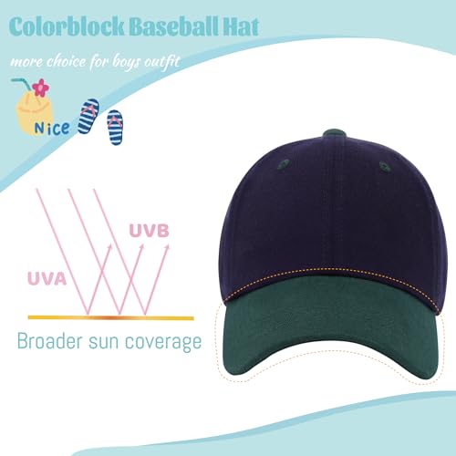 Baby Baesball Hat Toddler Baseball Cap Colorblock Cotton Girl Boy Sun Hats Infant Adjustable Size for 6M-6Y2