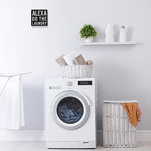 Classic Box Sign Wooden Box Sign Black White Box Sign Decorative Letters Wood Box Plaque For Shelf Living Room Bathroom Laundry Decor (Alexa Do The Laundry) #TOP6