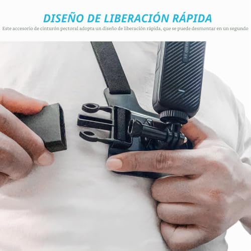 Arnés de pecho para Insta360 y DJI Osmo Action, correa elástica con soporte estable 5