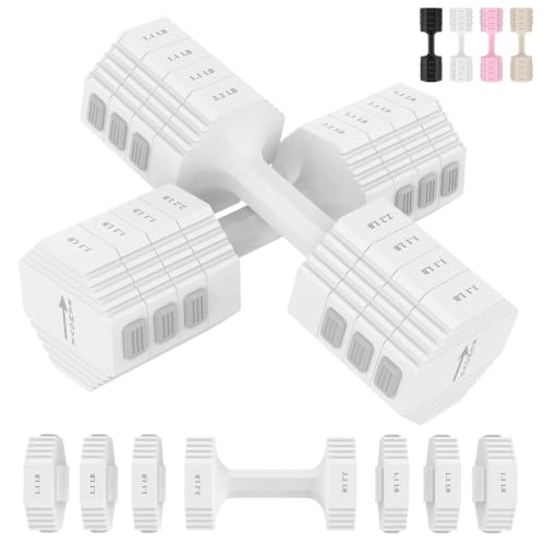 Hamjoiet 22LBS Adjustable Dumbbell Set with 4 Weights Levels for Women Men by Hamjoiet - Used condition - US$56.26