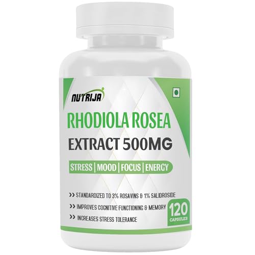 Image of NutriJa Rhodiola Rosea Extract 500mg- 120 Capsules | Standardized to 3% Rosavins & 1% Salidroside | For Cognitive Wellbeing & Focus