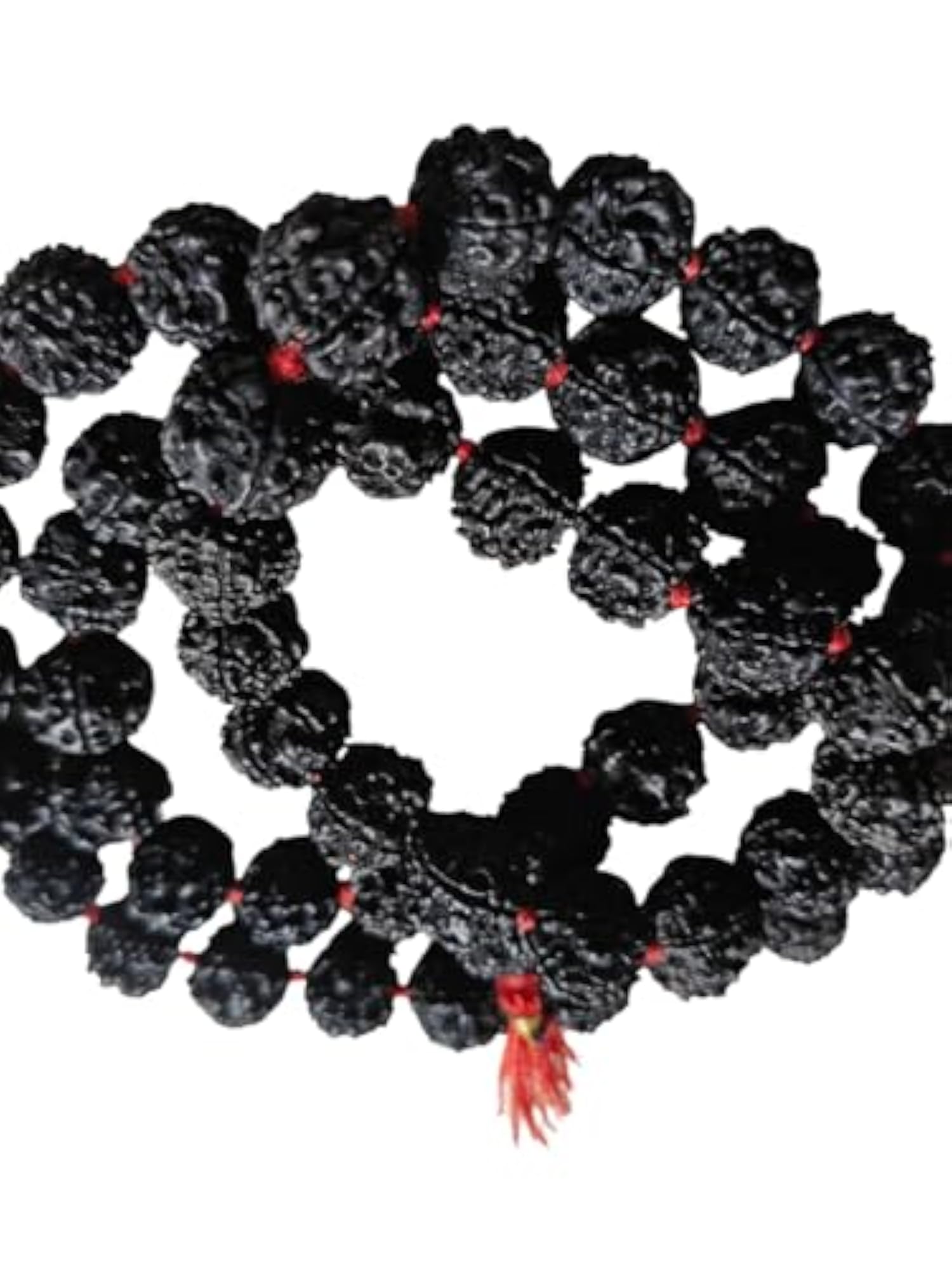 Original Rudraksha Mala with Red Knot & Tassel