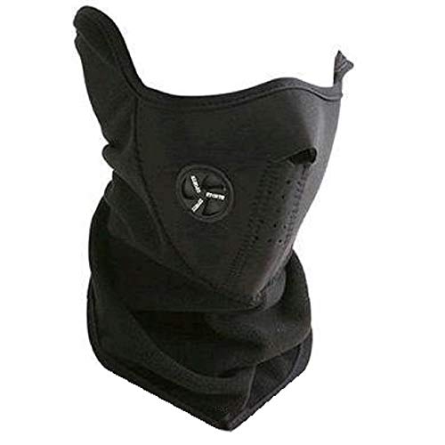 Electrónica Rey Braga Collo in Neoprene Polare Nero, Corta Vento per Ski, Snowboard, Moto, Bike, Pesca