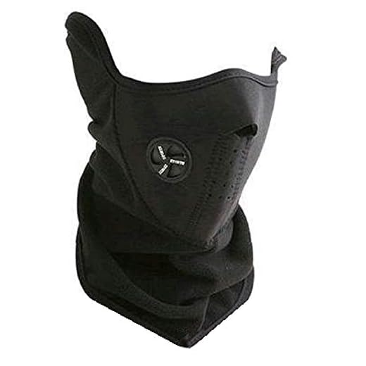 Electrónica Rey Braga Cuello de Neopreno Polar Negro, Corta Viento para Ski, Snowboard, Moto, Bike, Pesca