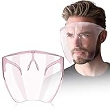 Grineka【2021夏最新】 防曇シールド メガネタイプ 男女兼用 曇らない コンパクト 花粉症予防 目立たない ガード 透明防曇シールド 花粉症対策 軽量 クリア防曇シールド (1pc, ピンク)