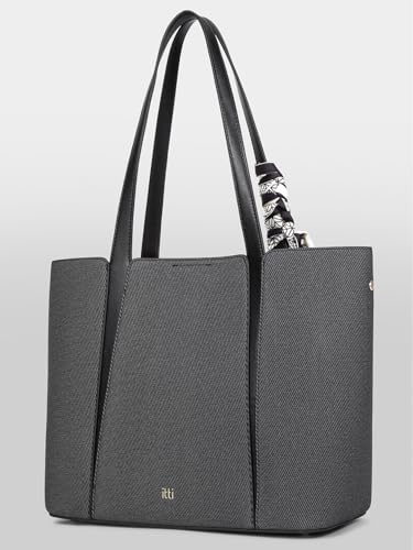 Image of ITTI Capri Tote for Women | Lightweight Three-Compartment Tote Bag with Elegant Scarf Design | Large Capacity Work & Daily Use Bag