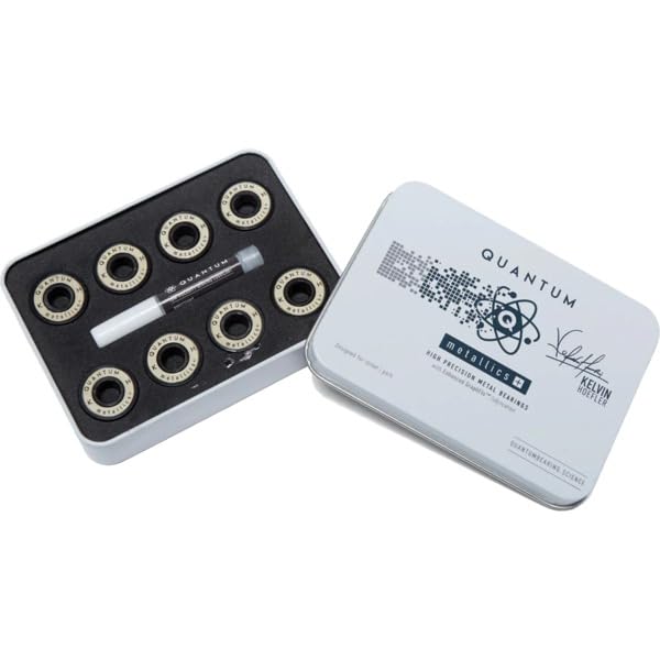 Quantum Bearing Science Hoefler Metallics Plus White/Black Skateboard Bearings