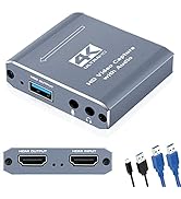 4K Capture Card for Live Streaming, avedio links 1080P 60FPS Game Capture Card with USB & Microph...
