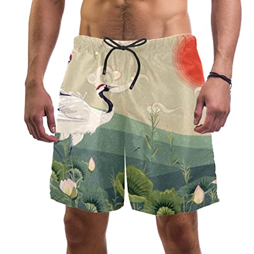 Short de plage JDEZ anti-irritation à fleurs japonaises et séchage haute vitesse