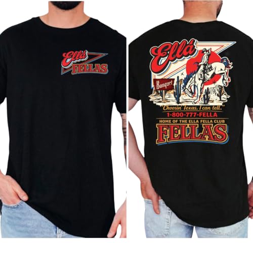 Ella Fella Club Shirt Men Member Since 2023 Tee Ellas Fellas Club T-Shirt RD (US Alpha Medium Regular Regular Black)