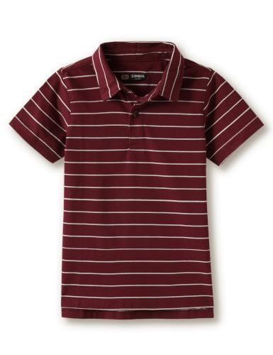 Image of Amazon Brand - Symbol Boys Soft Cotton Rich Jersey Striped Polo Shirt