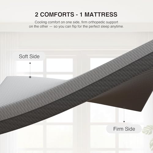Image of Novilla #1USA Ortho Mattress - Gel Memory Foam for Cooling Comfort, Targeted Pressure Relief for Back Pain, Breathable Washable Cover, 10 Year Warranty (Dual-King-8 inch) (King 6 inch (78 x 72 x 6))