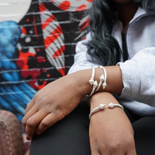 Ridged Arrow .925 Sterling Silver West Indian Bangles Cuff Bangles Bangle Bracelet Caribbean Jewelry Women Mom Wife Valentine Mothers Day Gift (Pair 67G) (Made In Usa) #TOP2